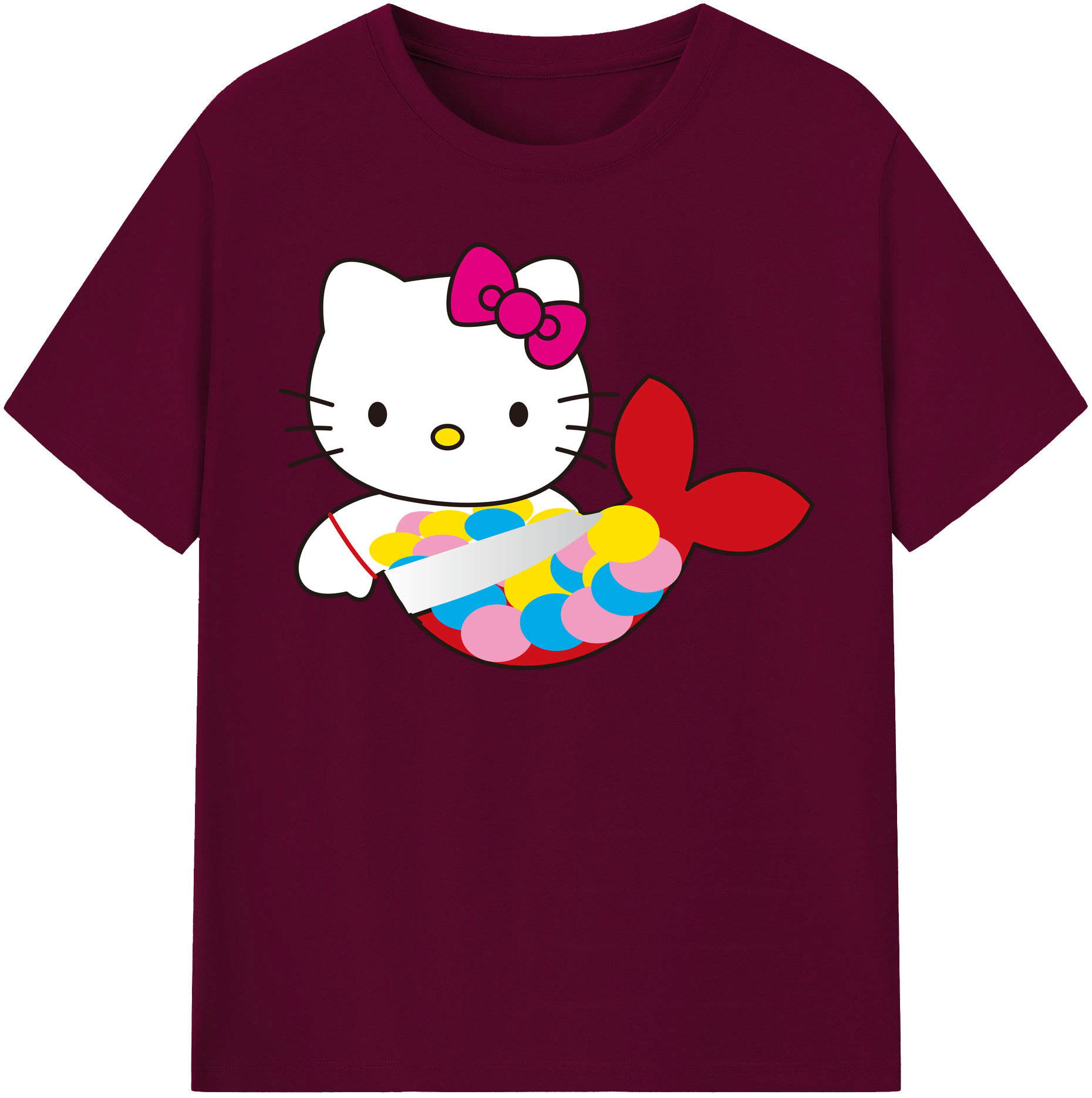 （画像用） Hello Kitty ハローキティ レディースカジュアルプリントTシャツ（綿100％）
